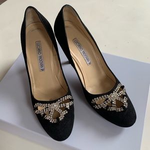 Vintage rhinestone Luciano Padovan bow heels